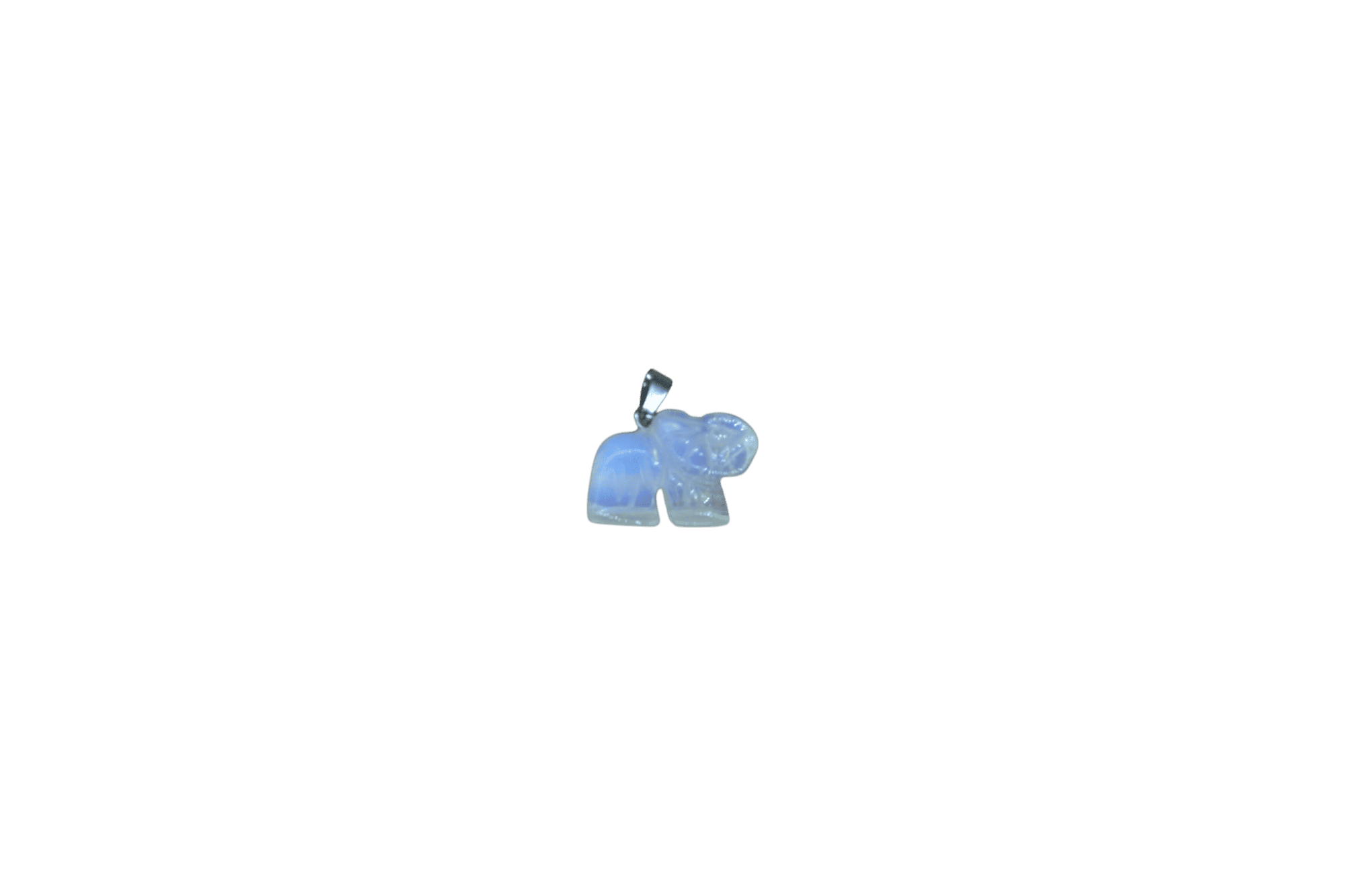 Dije de piedra luna (Opalita) en forma de elefante