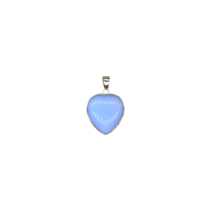 Dije de piedra luna (Opalita) en forma de corazón en color dorado