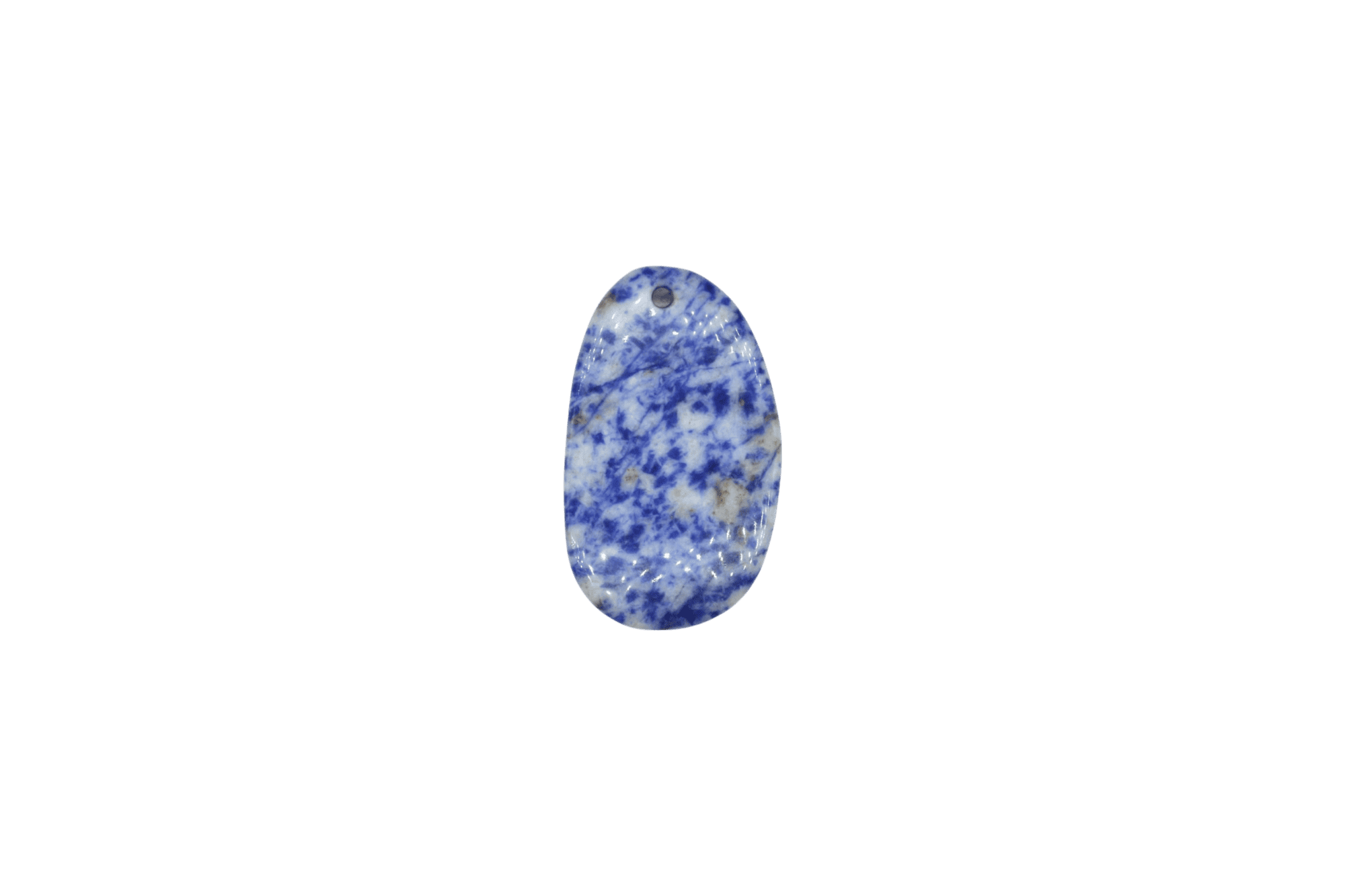 Lengueta de piedra sodalita con perforación