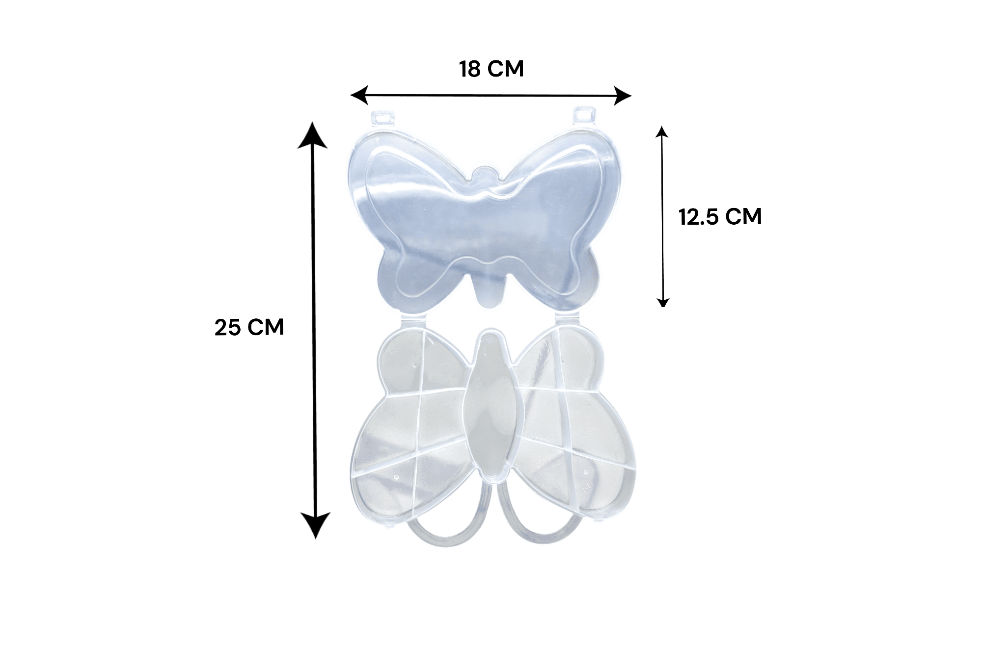 Estuche de plástico para bisutería en forma de mariposa | 13 divisiones - Imagen 2