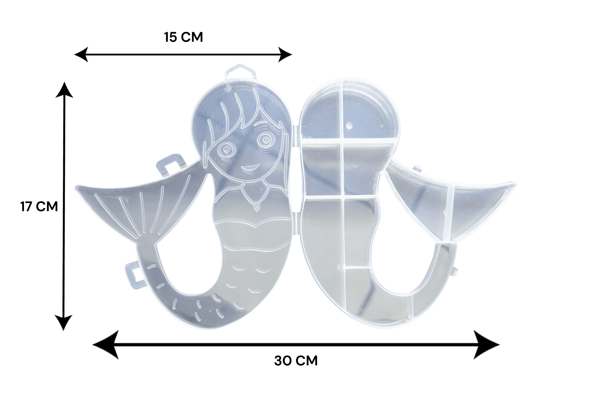 Estuche de plástico para bisutería en forma de sirena | 8 divisiones - Imagen 2