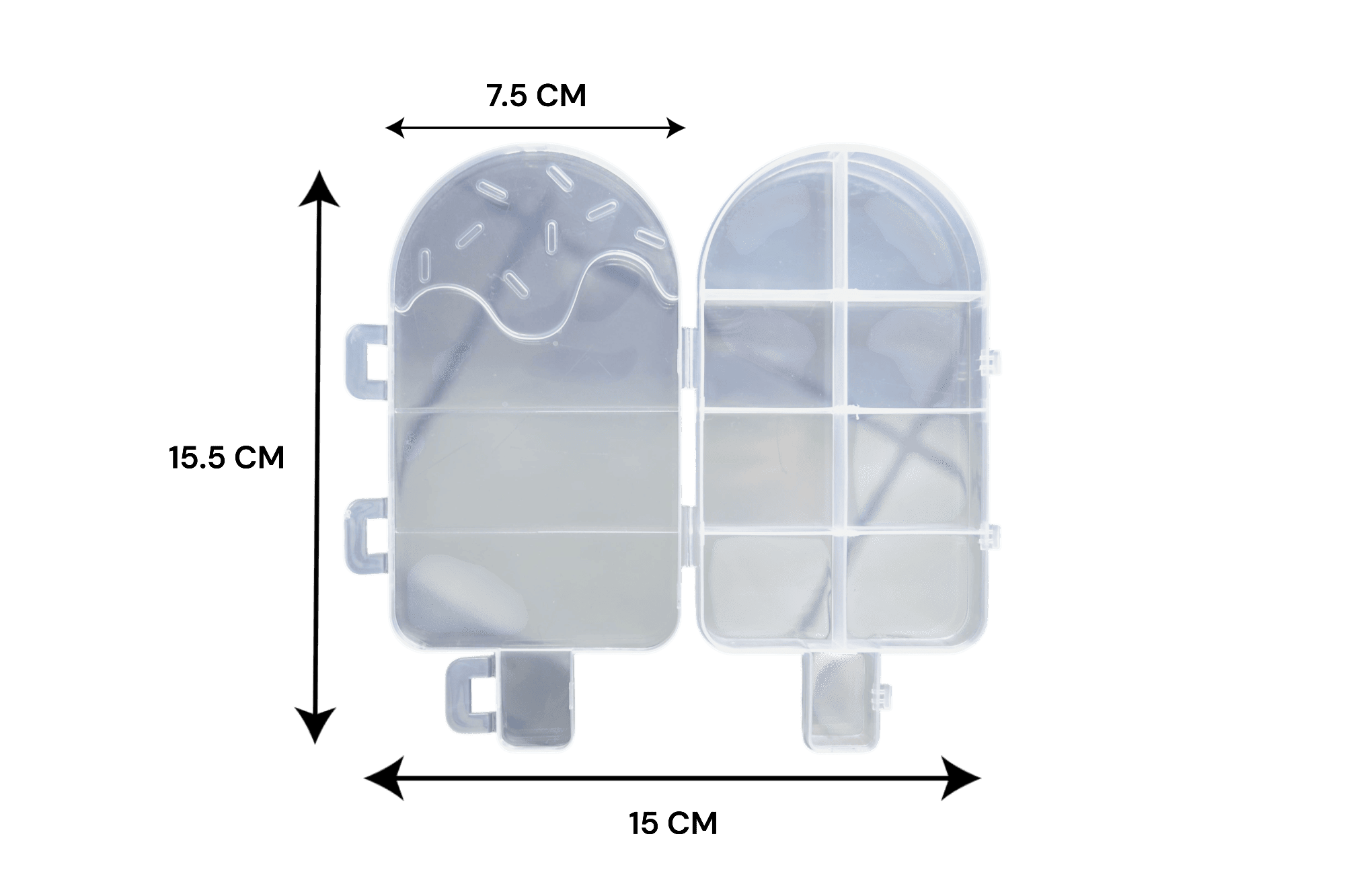 Estuche de plástico para bisutería en forma de paleta | 9 divisiones - Imagen 2