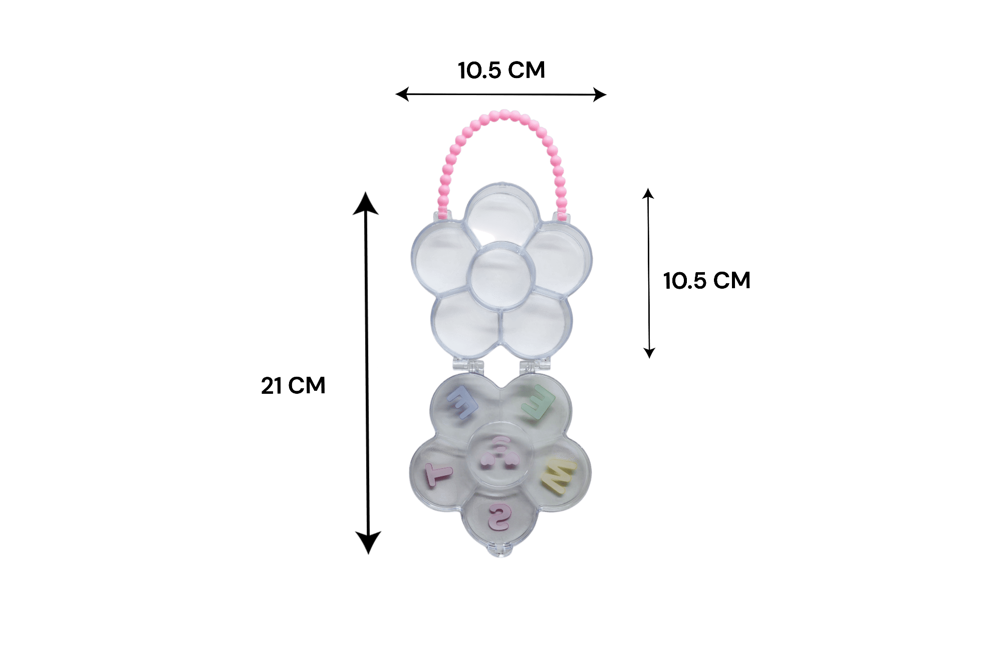 Estuche de plástico para bisutería en forma de flor | 6 divisiones - Imagen 2